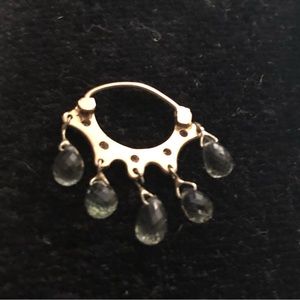 Gold septum nose with genuine brown sapphires!  Beautiful!!